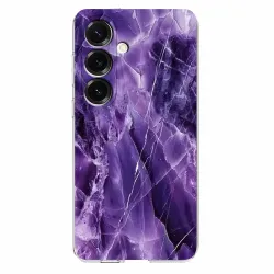 Coque Samsung Galaxy A57 Silicone Souple Motif Marbre Violet Améthyste
