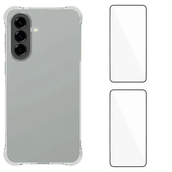 Pack Samsung Galaxy A57 | Coque Coins Renforcés Transparente avec 2 Ve