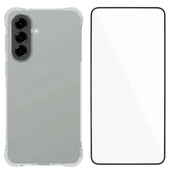 Pack Samsung Galaxy A57 | Coque Coins Renforcés Transparente avec Verr