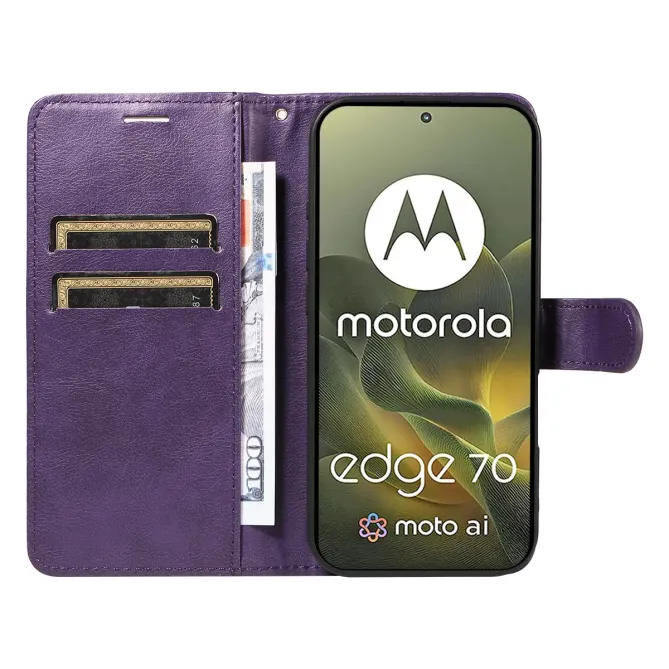 Housse Motorola Edge 70 Sylvette simili cuir avec lanière