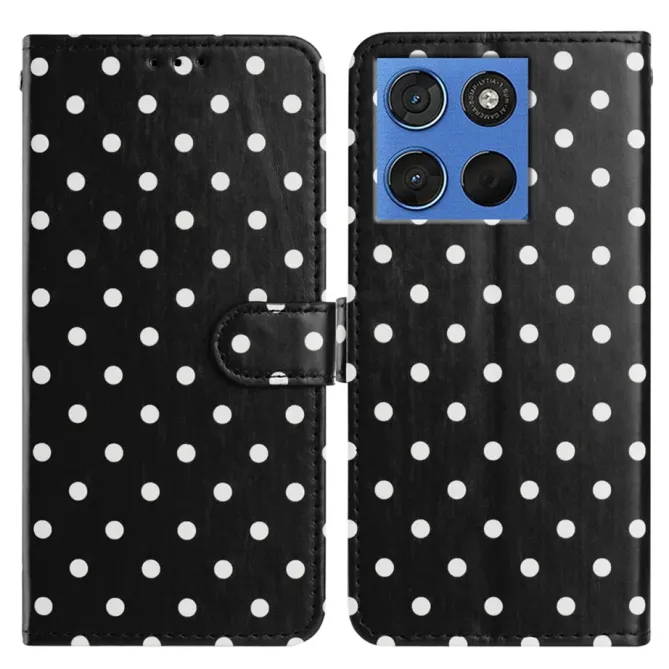 Housse Motorola Edge 70 à pois avec porte-cartes