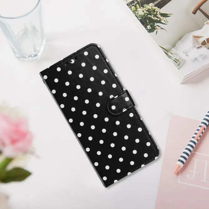 Housse Motorola Edge 70 à pois avec porte-cartes