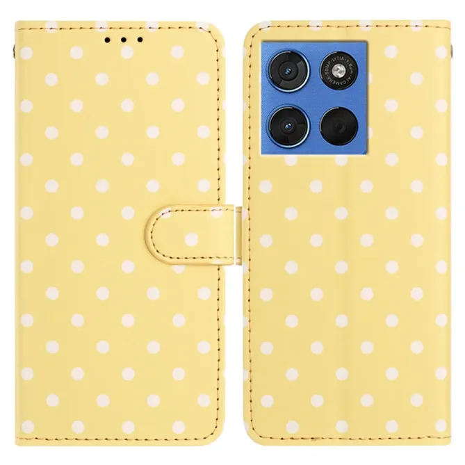 Housse Motorola Edge 70 à pois avec porte-cartes