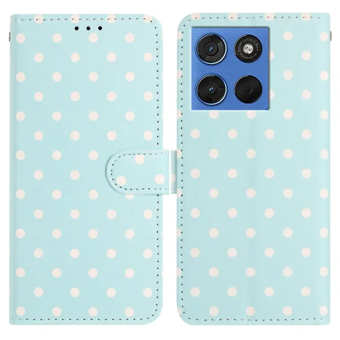 Housse Motorola Edge 70 à pois avec porte-cartes