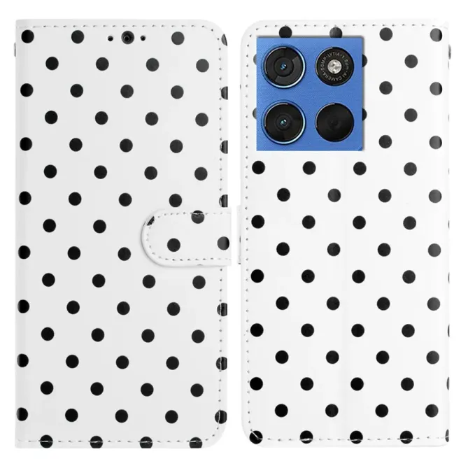 Housse Motorola Edge 70 à pois avec porte-cartes