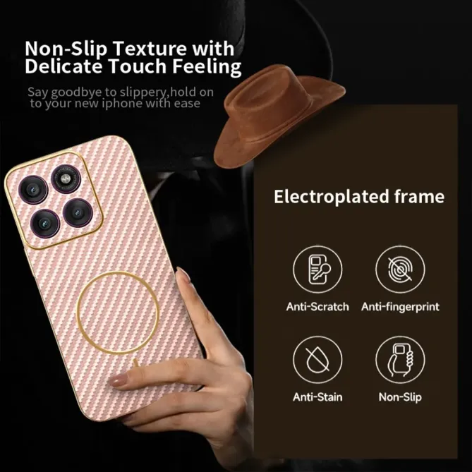 Coque Motorola Edge 70 Texture Carbone MagSafe