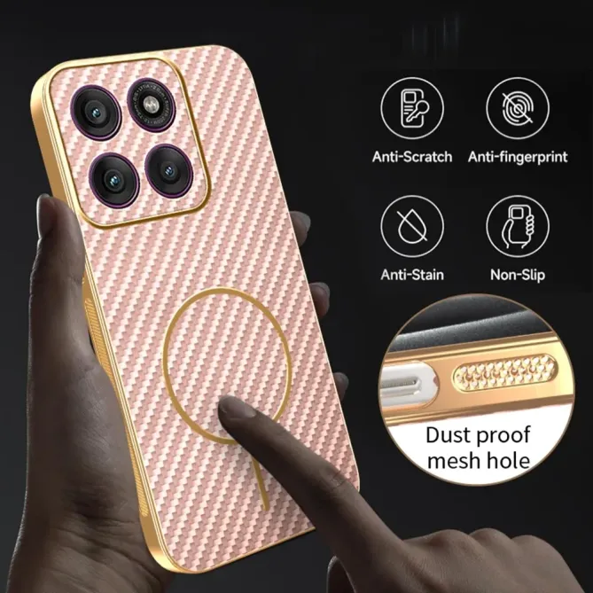Coque Motorola Edge 70 Texture Carbone MagSafe