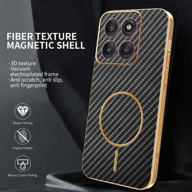 Coque Motorola Edge 70 Texture Carbone MagSafe