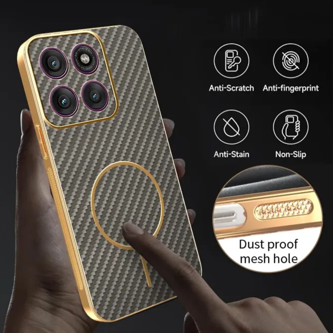 Coque Motorola Edge 70 Texture Carbone MagSafe