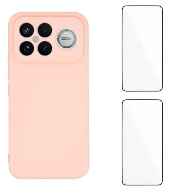 Pack Coque Silicone POCO F8 Ultra Bords Droits avec Verres Trempés