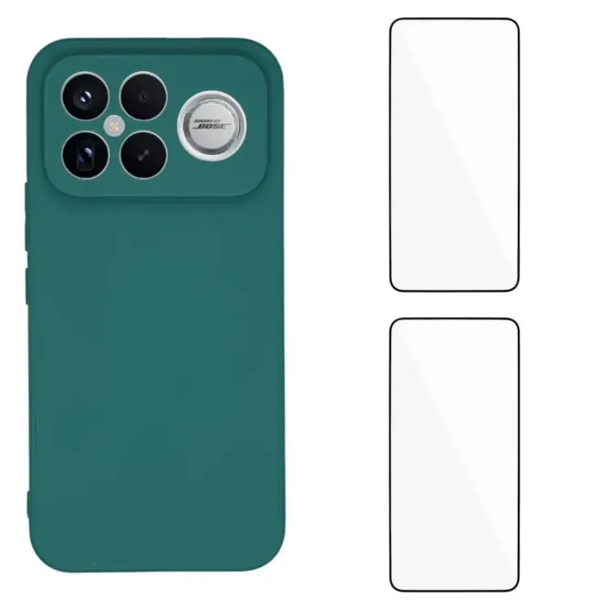 Pack Coque Silicone POCO F8 Ultra Bords Droits avec Verres Trempés
