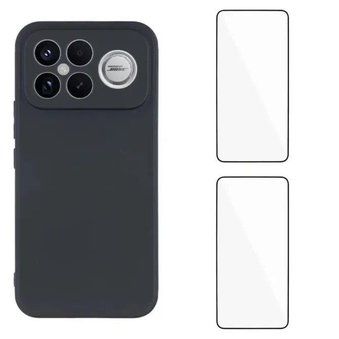 Pack Coque Silicone POCO F8 Ultra Bords Droits avec Verres Trempés