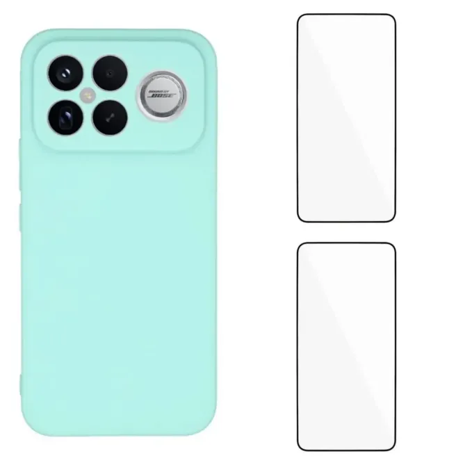 Pack Coque Silicone POCO F8 Ultra Bords Droits avec Verres Trempés