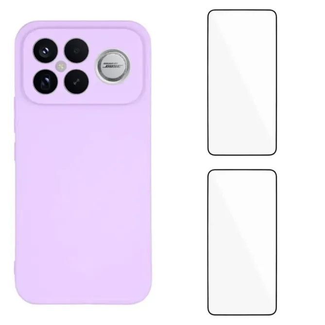 Pack Coque Silicone POCO F8 Ultra Bords Droits avec Verres Trempés