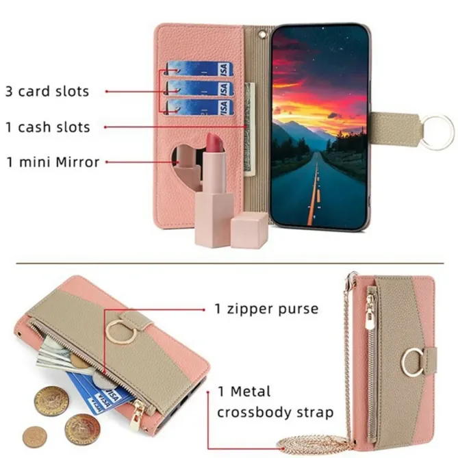 Housse POCO F8 Ultra luxury portefeuille avec chaîne