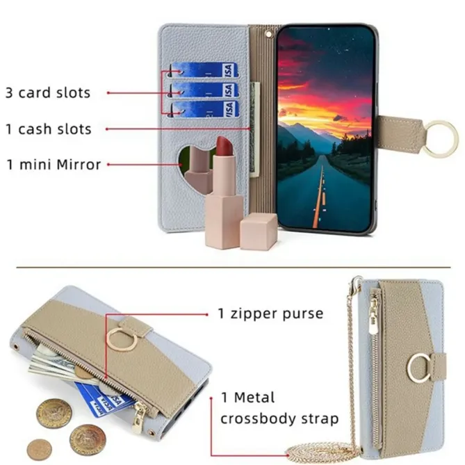 Housse POCO F8 Ultra luxury portefeuille avec chaîne