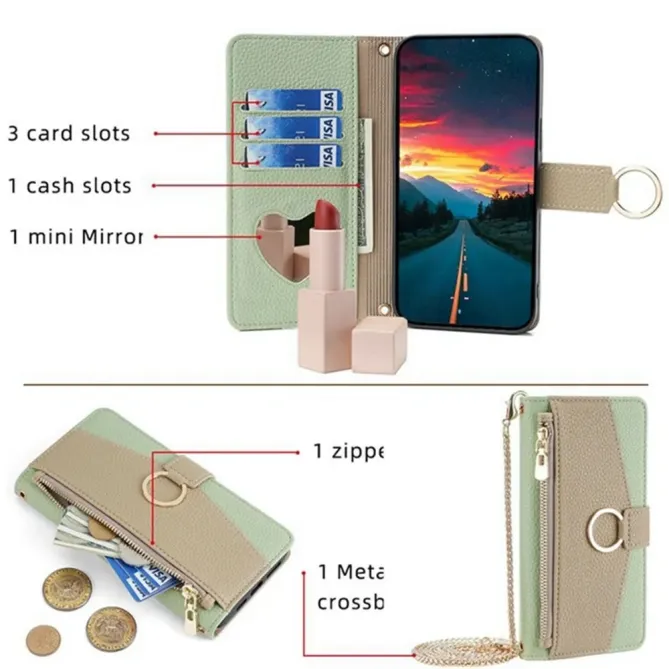 Housse POCO F8 Ultra luxury portefeuille avec chaîne