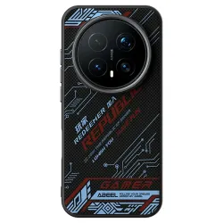 Coque Honor Magic 8 Pro Design Circuit Bleu et Rouge