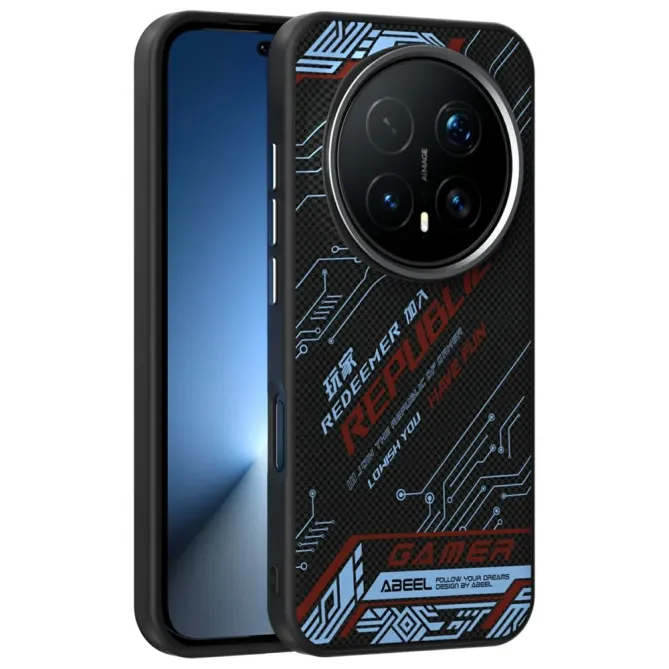 Coque Honor Magic 8 Pro Design Circuit Bleu et Rouge