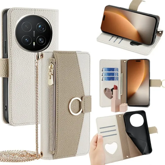 Housse Honor Magic 8 Pro luxury portefeuille avec chaîne