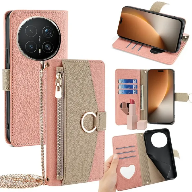 Housse Honor Magic 8 Pro luxury portefeuille avec chaîne