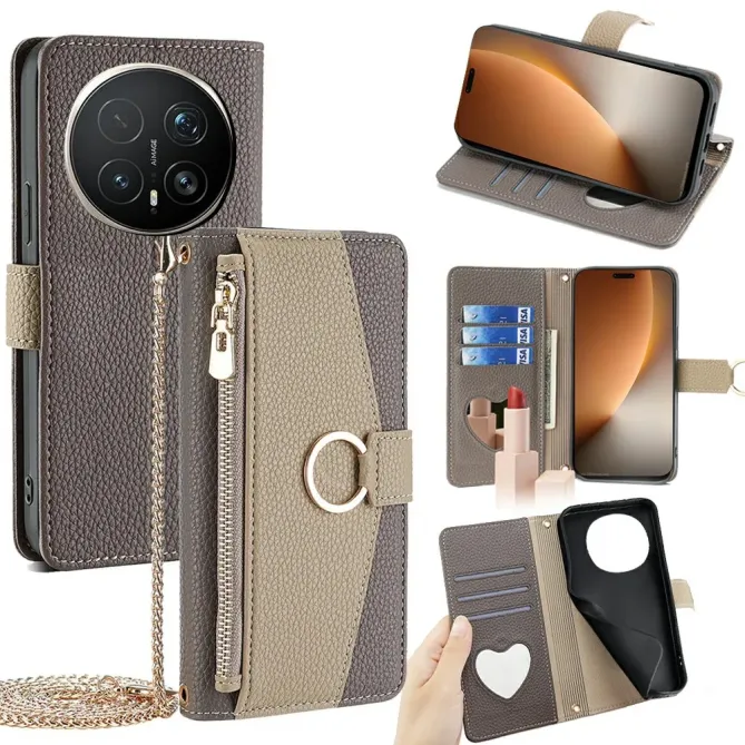 Housse Honor Magic 8 Pro luxury portefeuille avec chaîne