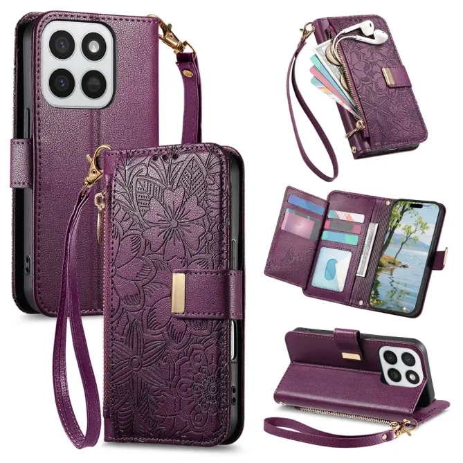 Housse Honor 400 Smart portefeuille floral zippé | FLORE