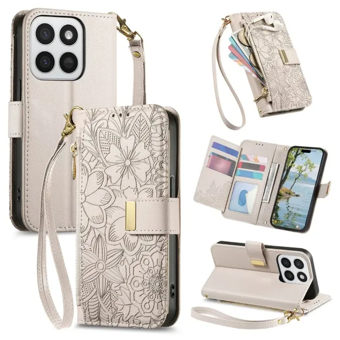 Housse Honor 400 Smart portefeuille floral zippé | FLORE