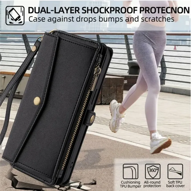 Housse Honor 400 Smart 5G / 4G portefeuille zippé bandoulière | NOMADE