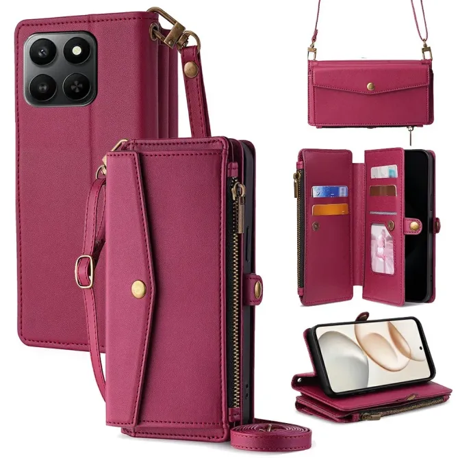 Housse Honor 400 Smart 5G / 4G portefeuille zippé bandoulière | NOMADE