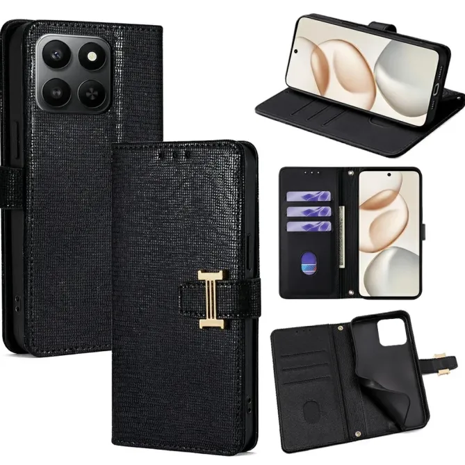 Housse Honor 400 Smart 5G / 4G Texture Scintillante avec Boucle Métal 