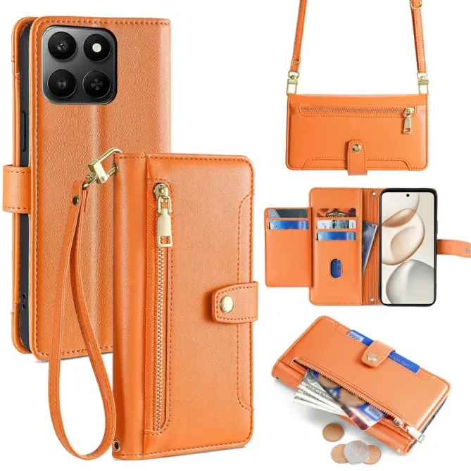 Housse Honor 400 Smart 5G / 4G Portefeuille avec Lanière