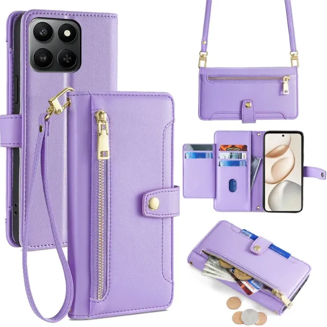 Housse Honor 400 Smart 5G / 4G Portefeuille avec Lanière