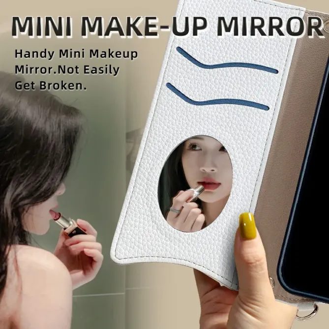 Housse Honor 400 Smart 5G / 4G avec Miroir et Bandoulière Chaîne Zippé