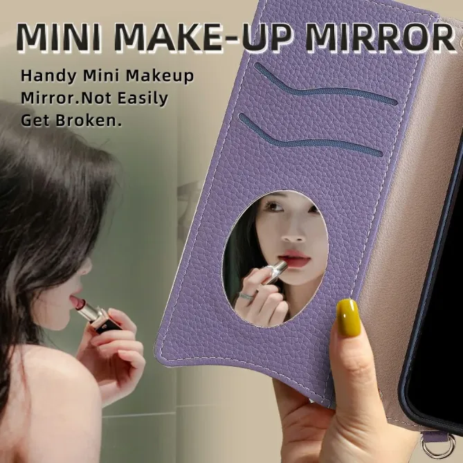 Housse Honor 400 Smart 5G / 4G avec Miroir et Bandoulière Chaîne Zippé