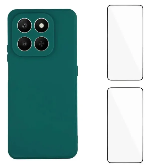 Pack Coque Silicone Honor 400 Smart 5G / 4G Bords Droits avec Verres T