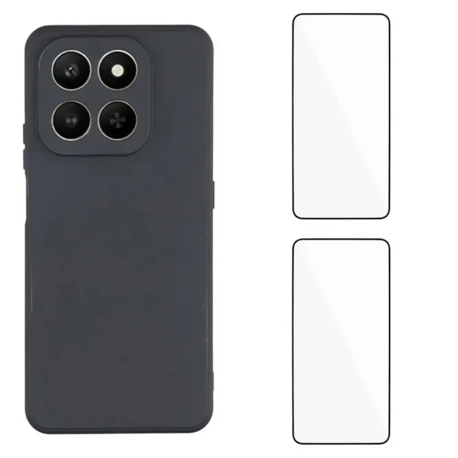 Pack Coque Silicone Honor 400 Smart 5G / 4G Bords Droits avec Verres T