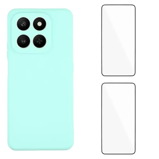 Pack Coque Silicone Honor 400 Smart 5G / 4G Bords Droits avec Verres T