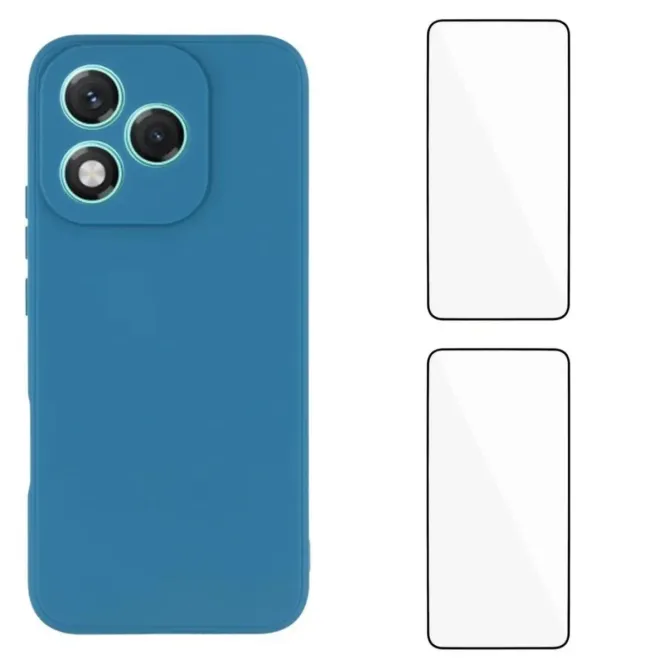 Pack Coque Silicone Honor 400 Lite Bords Droits avec Verres Trempés