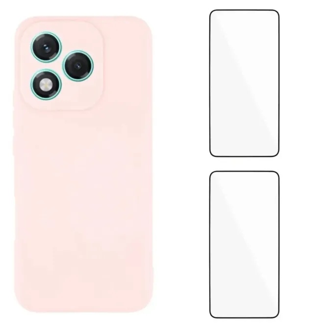 Pack Coque Silicone Honor 400 Lite Bords Droits avec Verres Trempés