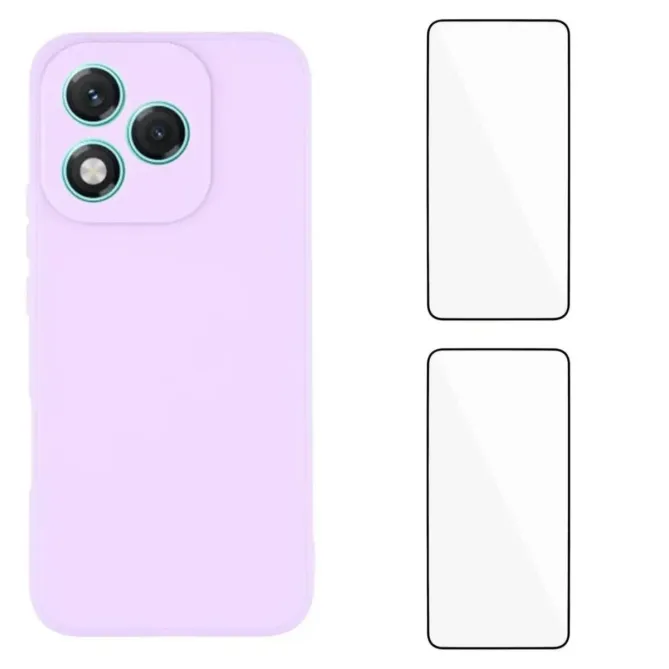 Pack Coque Silicone Honor 400 Lite Bords Droits avec Verres Trempés