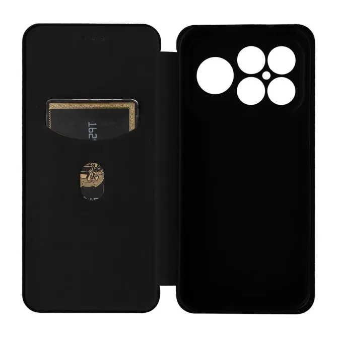 Flip Cover POCO F8 Ultra design fibre de carbone