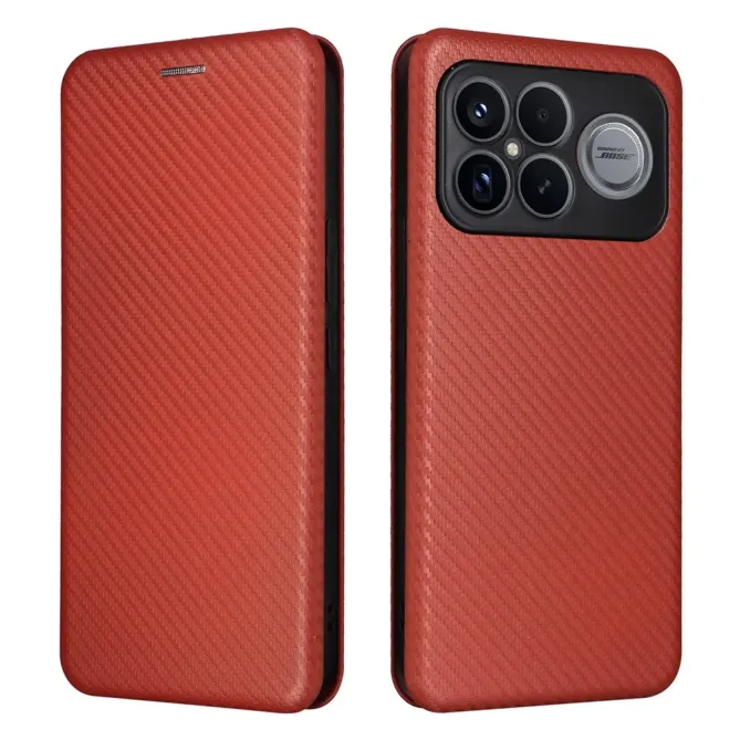 Flip Cover POCO F8 Ultra design fibre de carbone