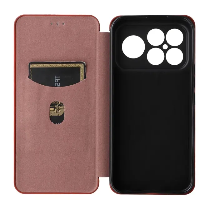 Flip Cover POCO F8 Ultra design fibre de carbone