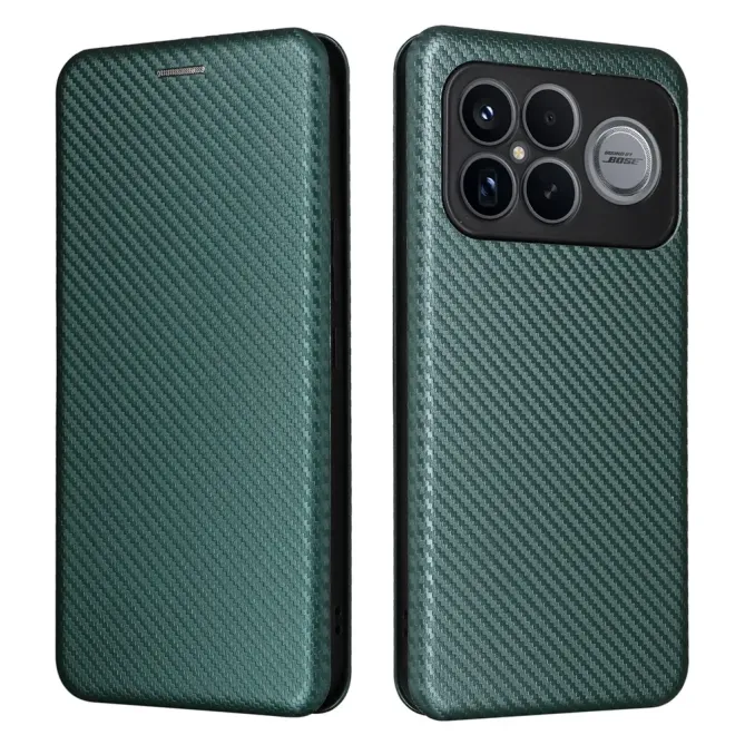 Flip Cover POCO F8 Ultra design fibre de carbone