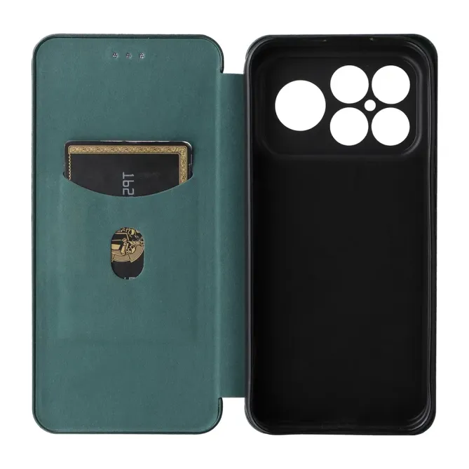 Flip Cover POCO F8 Ultra design fibre de carbone
