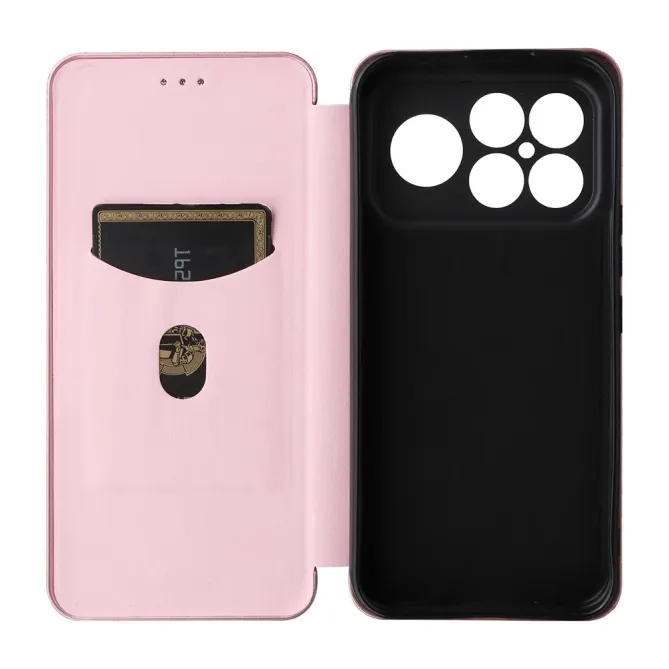 Flip Cover POCO F8 Ultra design fibre de carbone