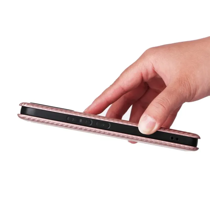 Flip Cover POCO F8 Ultra design fibre de carbone
