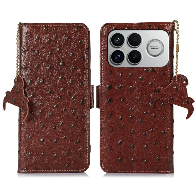 Housse POCO F8 Ultra Cuir Effet Peau d'Autruche