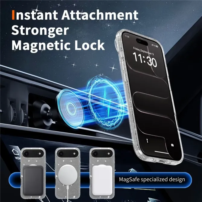 Coque iPhone Air MagSafe scintillante transparente | STARDUST